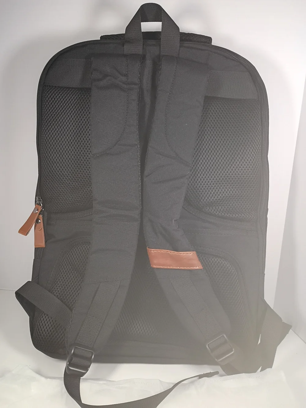 LOVEVOOK Black Backpack with Brown Trim - Men's Business Travel Bag